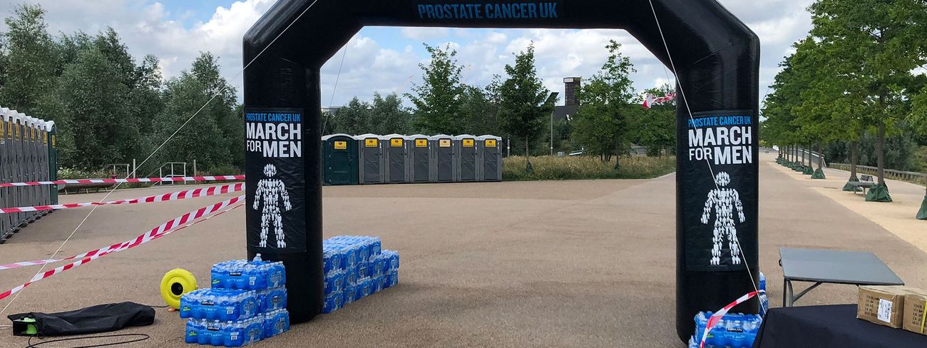 Start gantry at a March for Men charity walk